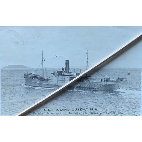 93 - Thomas Bramley Real photographic postcard, SS Island Queen 1916. * Rare card.