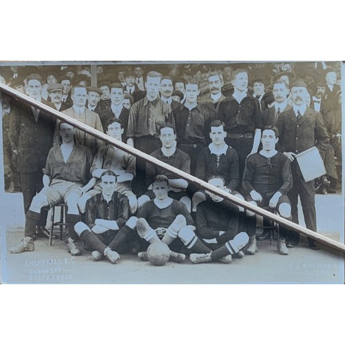 96 - Thomas Bramley RP postcard, Sheffield Football Club visit to Guernsey Easter 1909. Unposted.