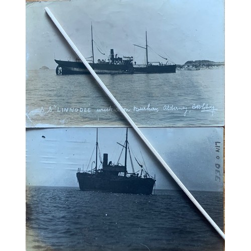 101 - Alderney Shipwreck - Real photographic postcard by C.R. Le Cocq, SS Linn O Dee wrecked on Burhou Ald... 