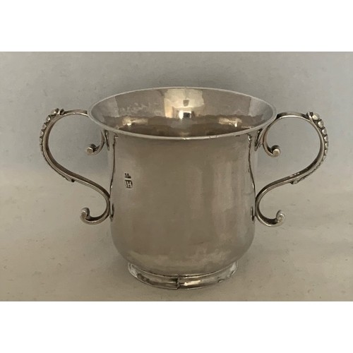 27 - Channel Islands silver christening cup by IH (Jean Henry Guernsey circa 1725-1785) of typical form w... 