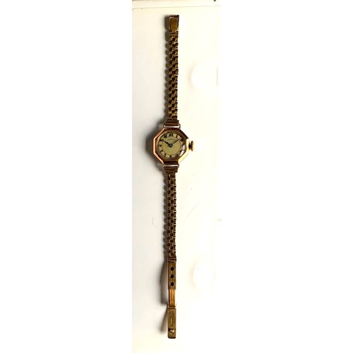 78 - Lady's wrist watch with 9 carat gold chain, total weight 18 grams.