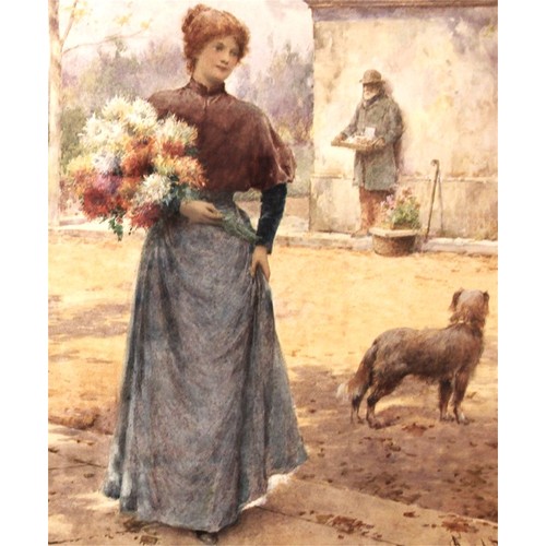 100 - Alfred Glendenning Junior (British 1861-1907) The Flower Market Boulogne, watercolour signed with mo... 