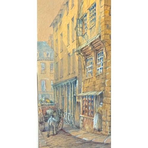 111 - Lemon Hart Michael (British 1824-1902), Looking downwards on Rue des Forges Guernsey, watercolour 36... 