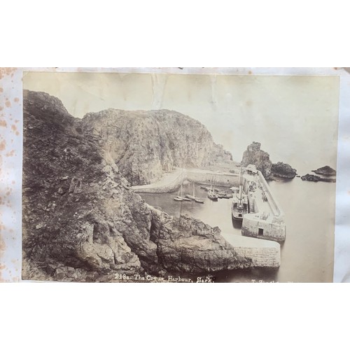 133 - Original Thomas Singleton photograph, The Hotel by the Harbour, Herm, pasted to album page, wrinklin... 