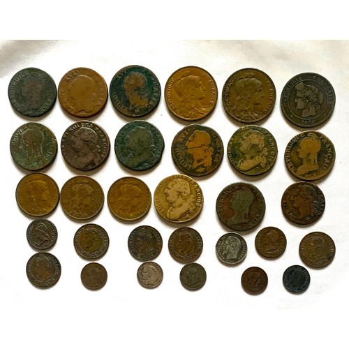 185 - A collection of various French coins dated 1787-1916 (31).