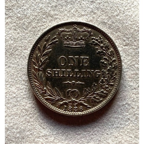 191 - Queen Victoria one shilling 1886, nearly extra fine.