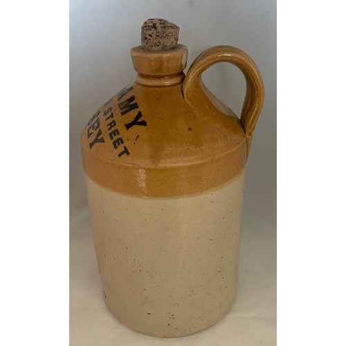 17 - Stoneware two tone flagon, by Price, Powell & Co. Bristol, with black transfer 'G.G. Amy, 13, Cattle... 