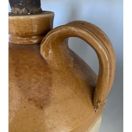 11 - Stoneware two tone flagon, with black transfer 'States of Guernsey' and impressed oval makers mark P... 