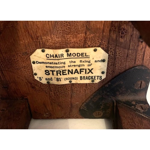 24 - Trade or Apprentice piece sample chair circa 1930, 'The Strenafix'  with label to seat and underside... 