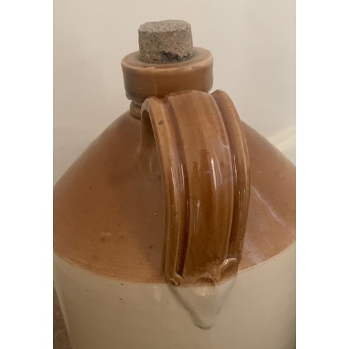 30 - Stoneware two tone flagon, by Price Bristol, with black transfer 'Bucktrout & Co. Limited Guernsey' ... 