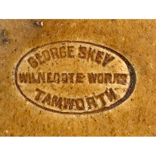 45 - * Restoration project. Stoneware two tone flagon by George Skey Wilncote Works Tamworth, impressed '... 