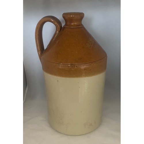 36 - Stoneware two tone flagon by Doulton & Co. Limited, impressed 'Mackay & Co. Wine Merchants Guernsey'... 