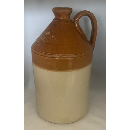 36 - Stoneware two tone flagon by Doulton & Co. Limited, impressed 'Mackay & Co. Wine Merchants Guernsey'... 