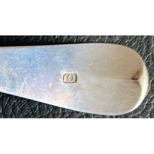 115 - A Channel Islands silver spoon by IQ (Jacques Quesnel I & II, Jersey 1780-1843) makers mark struck o... 