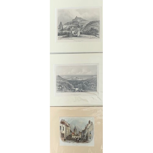 140 - Three mounted Alderney prints, 'La Husay', 'Essex Castle' and 'The Bray' (3).