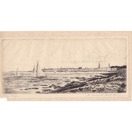 141 - R. Creswell Boak (British 1875-1949) Bangor Bay, Co. Down, Northern Ireland, etching, signed in penc... 