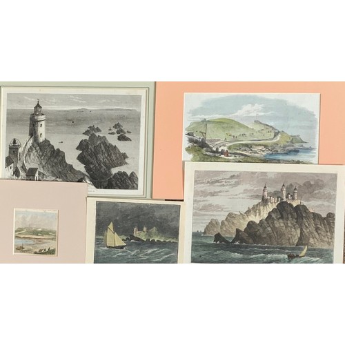 146 - Five various unframed Alderney and Casquets prints.