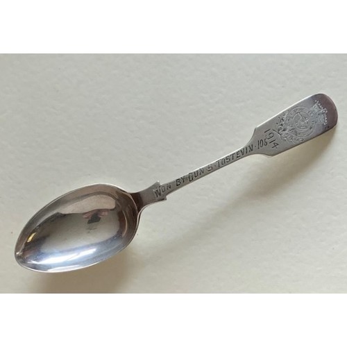 95 - Royal Guernsey Light Infantry shooting prize silver spoon, Sheffield 1913, by W.S.Savage & Co. award... 