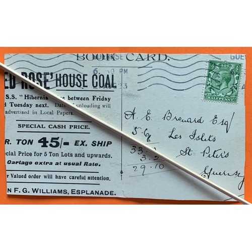 162 - Guernsey Advertising postcard, Williams House Coal is the best, with printed back, F.G.Williams Espl... 