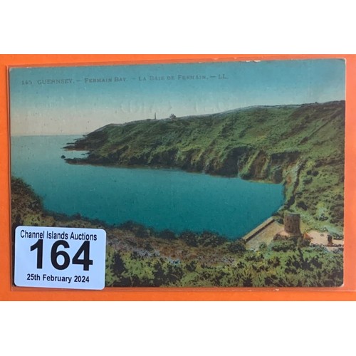 164 - Two Guernsey LL postcards, 'Bright Colour' series, 143 Fermain Bay Guernsey  & 168 Moulin Huet Guern... 