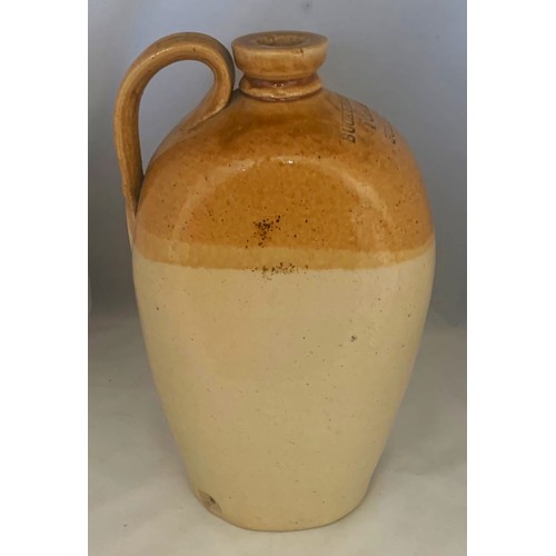 15 - Extremely rare slab sided two tone stoneware flagon circa 1890, by Price Bristol, impressed  'Bucktr... 