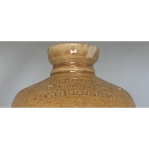 15 - Extremely rare slab sided two tone stoneware flagon circa 1890, by Price Bristol, impressed  'Bucktr... 