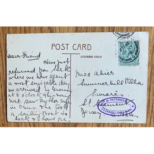 45 - Printed postcard, Victoria Hotel Guernsey, posted 1916. * Ex Dave Pattimore collection.
