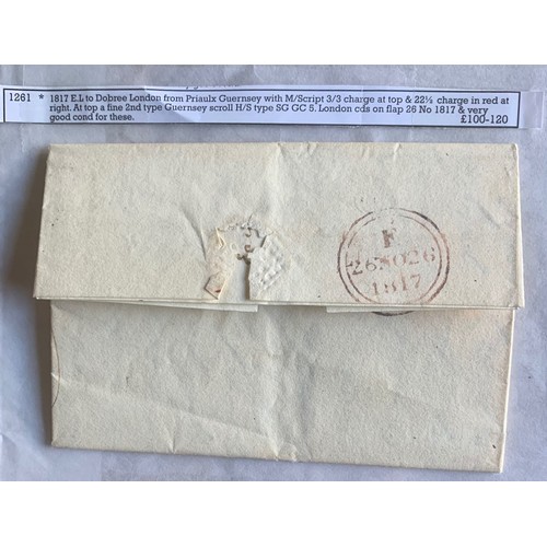 56 - Entire Letter to Dobree London from Priaulx Guernsey, with Guernsey scroll handstamp  type SG GC 5, ... 