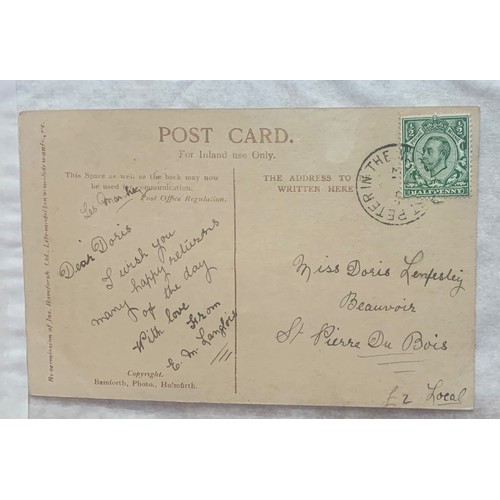 61 - Guernsey Sub-Post Office, St Peter In-The-Wood, Registration label on piece, plus two other related ... 