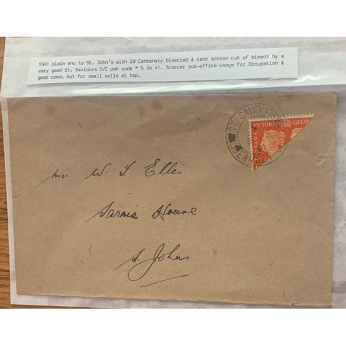63 - Guernsey under German Occupation, stamp Bisects on covers (2).