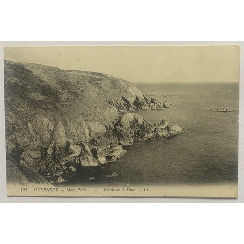 85 - Guernsey LL series postcard 191 Moye Point, green back.
