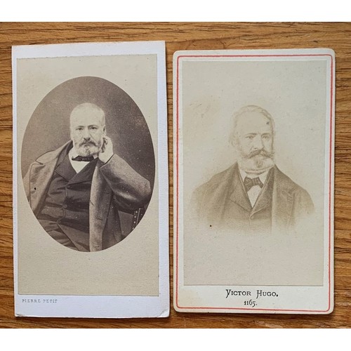 133 - Victor Hugo portrait photographs on carte de visite cards by H.Guerard Paris and another French phot... 
