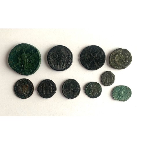 102 - A collection of Roman Bronze coins (10).