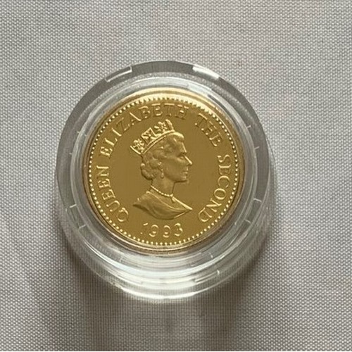 140 - Alderney 22 carat gold £25 coin, weight 8.57 grams. Queen Elizabeth II Coronation Anniversary, dated... 
