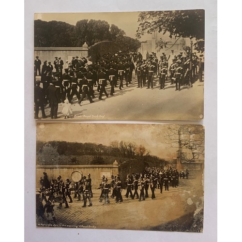 147 - Two r.p. postcards by Thomas Westness Alderney, the Band of the Royal Irish Regiment, ex Dave Pattim... 