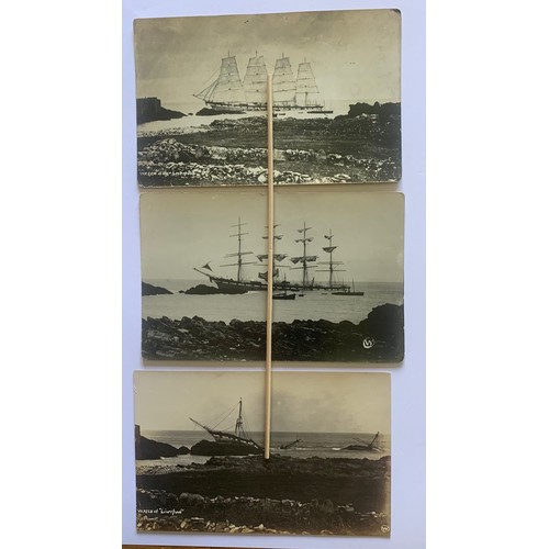 152 - Three real photographic postcards by Westness. the shipwreck of The Liverpool 25th February 1902 (3)... 
