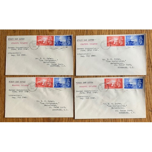176 - Four Guernsey end of German Occupation First Day Covers, Liberated May 9th 1945 (4).