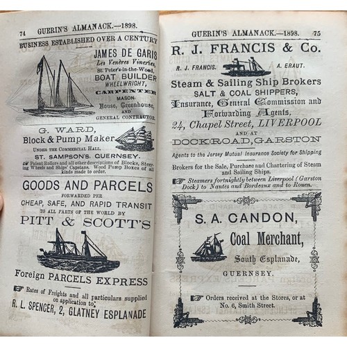 193 - Guerin's Almanack 1898, Guernsey, Alderney & Sark, lots of Victorian advertisements within, front an... 