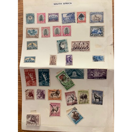 228 - Gambia, Fiji and South Africa postage stamps.