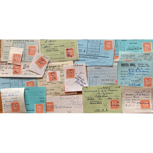 232 - Various Guernsey receipts and Revenue stamps.