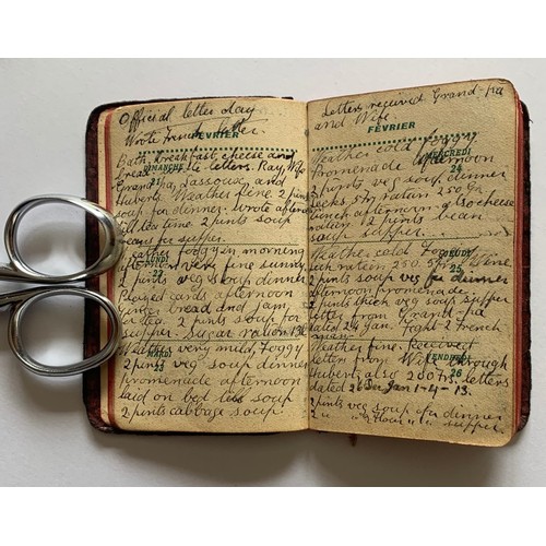 201 - Small WW II Prisoner diary, written by Guernsey man Thomas Gaudion, Fort De Villeneuve Detenu, Montp... 