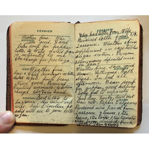 201 - Small WW II Prisoner diary, written by Guernsey man Thomas Gaudion, Fort De Villeneuve Detenu, Montp... 