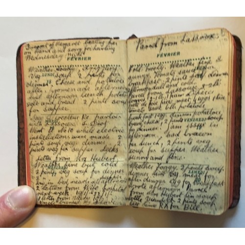 201 - Small WW II Prisoner diary, written by Guernsey man Thomas Gaudion, Fort De Villeneuve Detenu, Montp... 