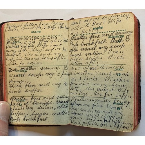 201 - Small WW II Prisoner diary, written by Guernsey man Thomas Gaudion, Fort De Villeneuve Detenu, Montp... 