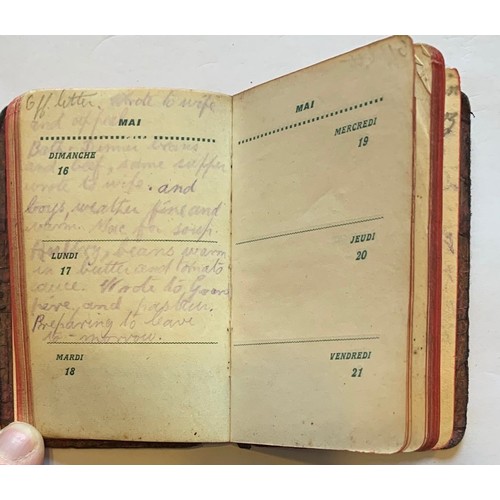 201 - Small WW II Prisoner diary, written by Guernsey man Thomas Gaudion, Fort De Villeneuve Detenu, Montp... 