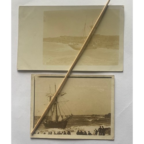 82 - Three Alderney postcards, (one smaller in size than usual by Le Cocq), the shipwreck of the Petit Ra... 