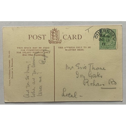 92 - Printed postcard by Tozers Guernsey, Golf Caddy Guernsey, posted October 13th 1911.