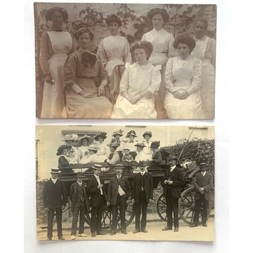 115 - Four real photographic postcards by Woodwards Guernsey. Farming scene together with three others (4)... 