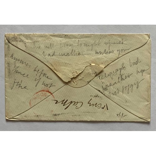 137 - Envelope to London 1879 with QV 1d Plate 204 & 1/2d bantam plate 19 cancelled with a worn Guernsey 3... 