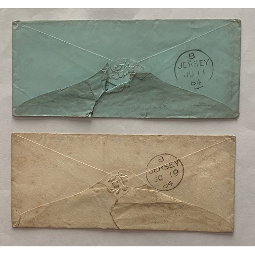 140 - Two small envelopes posted Guernsey to Jersey 1864 (2).